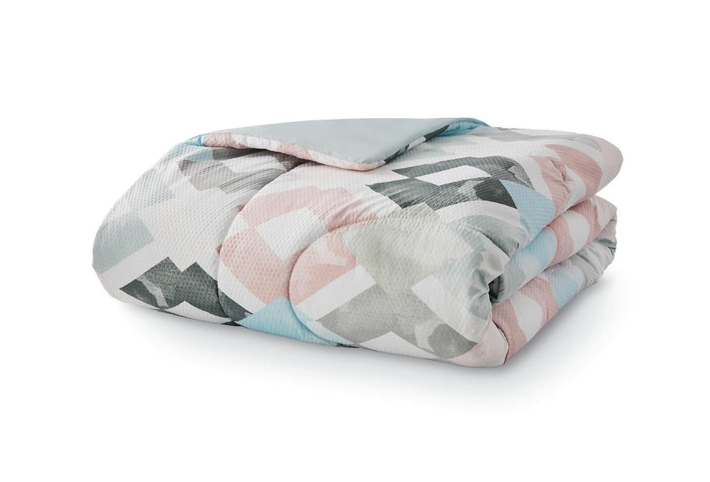 All-Season Reversible Marble Diamond 8-Piece Bed in a Bag Bedding Set, Twin/Twin XL - Hypoallergenic Ultra-Fluffy Quilt for Winter Detail