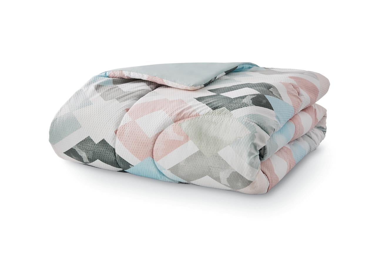 All-Season Reversible Marble Diamond 8-Piece Bed in a Bag Bedding Set, Twin/Twin XL - Hypoallergenic Ultra-Fluffy Quilt for Winter Detail