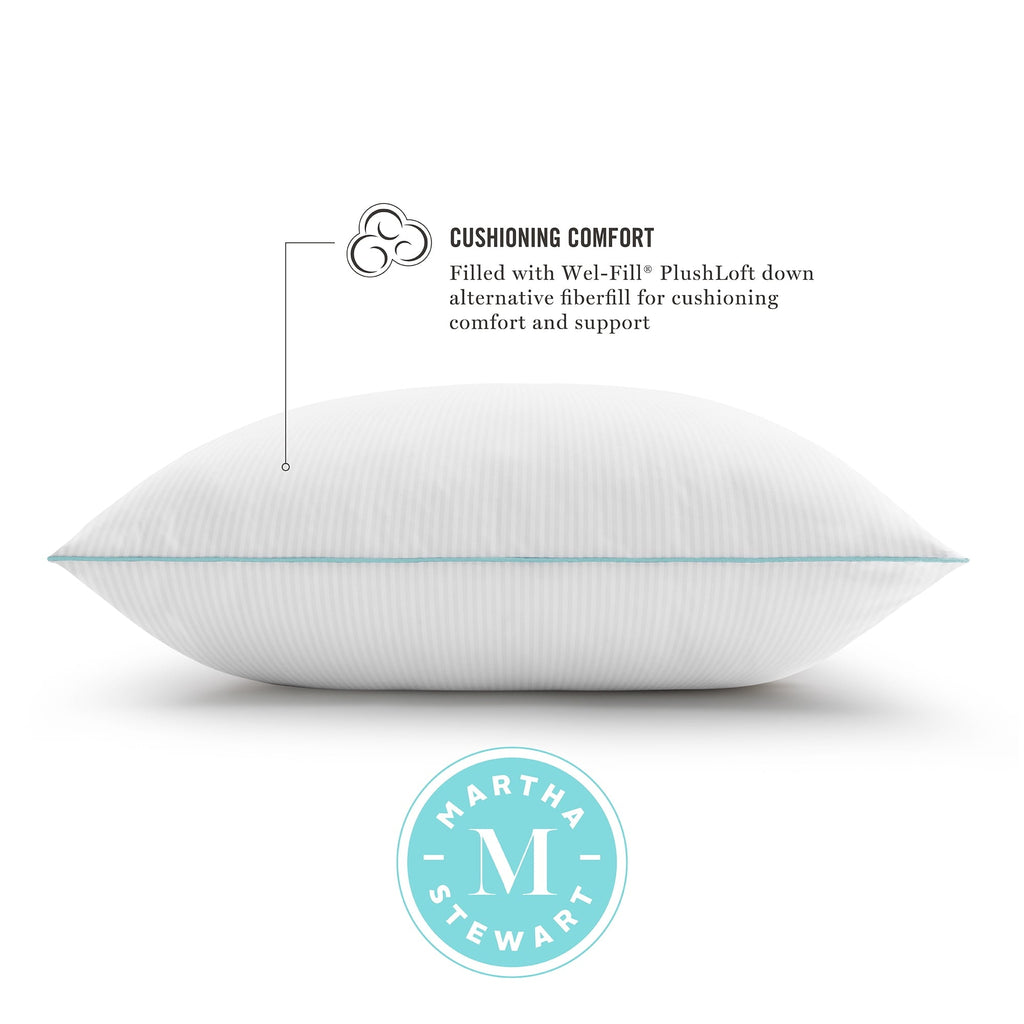 Ergonomic Memory Foam Classic Stripe Bed Pillows Standard / Queen Size Set Of 2, Enhanced Loft Plush Pillow for All Sleep Positions, 20" x ... - Decorative Throw Pillow Cushion for Sofa & Bed Detail