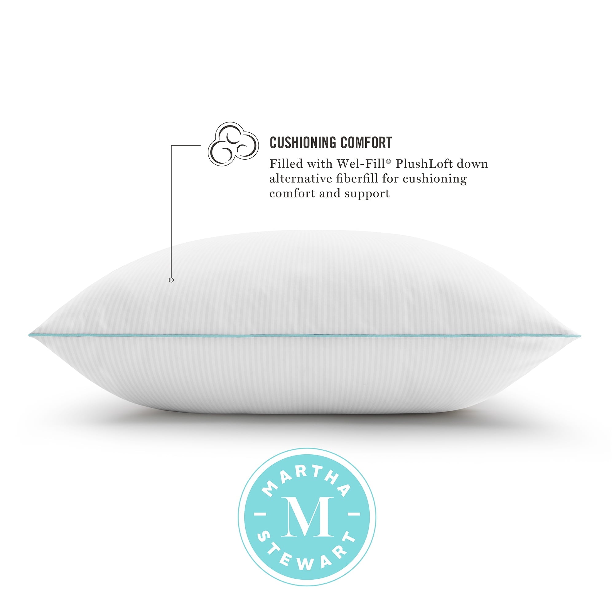 Ergonomic Memory Foam Classic Stripe Bed Pillows Standard / Queen Size Set Of 2, Enhanced Loft Plush Pillow for All Sleep Positions, 20" x ... - Decorative Throw Pillow Cushion for Sofa & Bed Detail