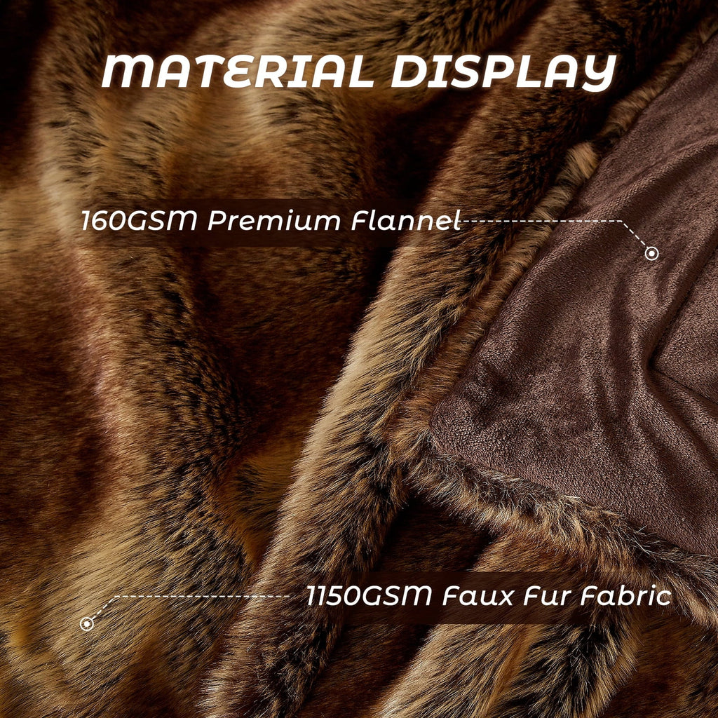Lightweight Warm Luxury Faux Fur Throw Blanket for Bed Super Thick Warm Long Fluff Fuzzy Blankets for Bedroom Living Room, 60" x 80", ... - Lightweight Plush Warm Blanket for All Seasons Detail
