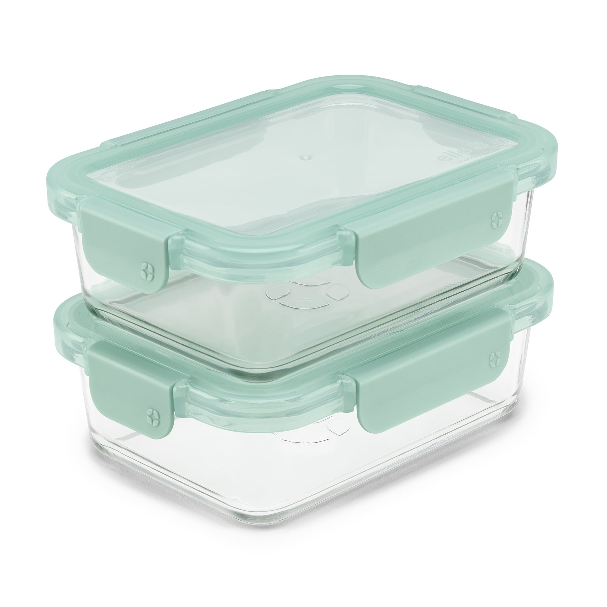 Playful Geometric 3.4 Cup 2 Pack Glass Meal Prep Containers with Locking Lids - Playful Star & Heart Shaped Geometric NeeDoh Detail