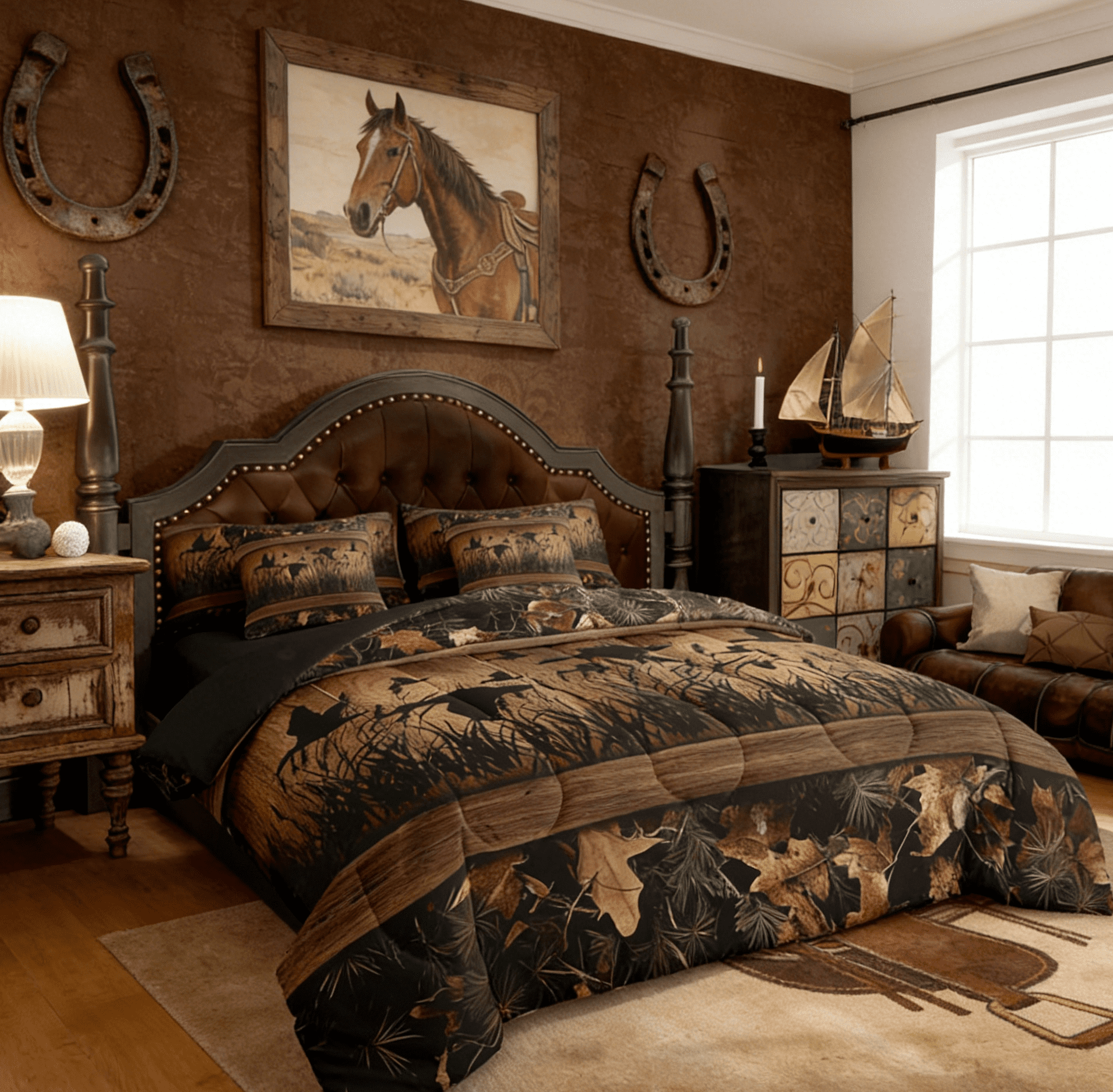 All-Season 7 Piece Camo Mallard Duck Comforter Set With Sheets Men Rustic Farmhouse Cabin Bed In A Bag Full,Hunting Woodland Duc... - Hypoallergenic Ultra-Fluffy Quilt for Winter Detail