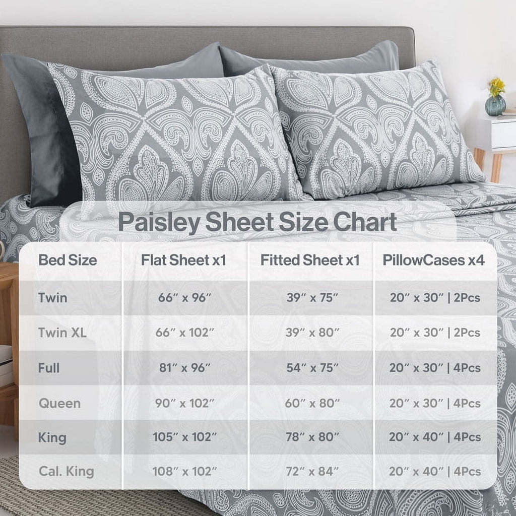 Cooling Sateen 6-Piece Bed Sheet Set, Deep Pocket Queen Sheets Up to 16 Inch, 1 Flat Sheet , 1 Fitted Sheet & 4 Pillowcases (Queen, ... - Premium Ultra-Soft Pillowcase Pair for Sleeping Detail