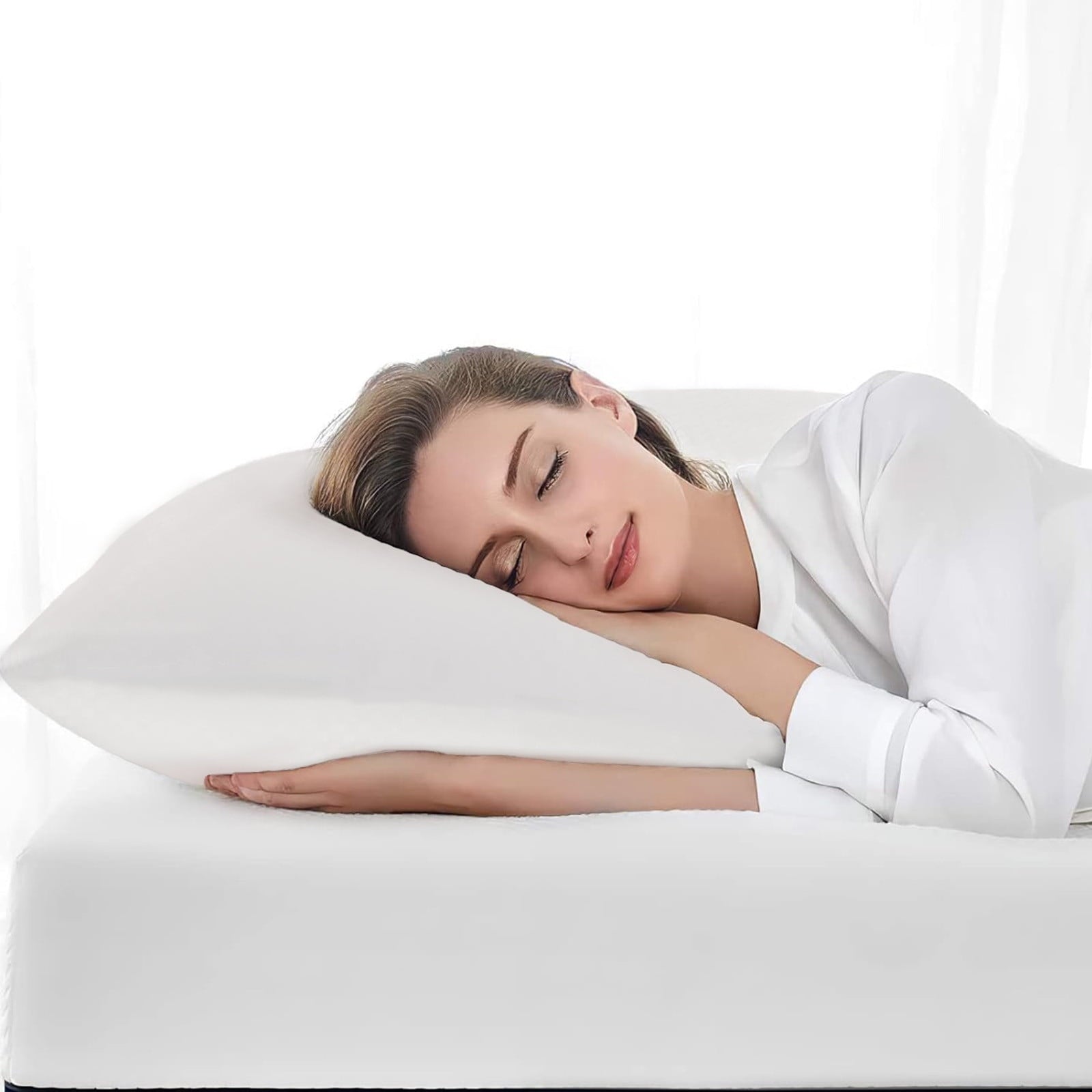 Orthopedic Support Pillows Standard Size Set of 2, Bed Pillows for Sleeping, Standard Pillows 2 Pack for Back, Stomach or Side Sleepers,... - Orthopedic Shredded Foam Bed Pillow Set Detail