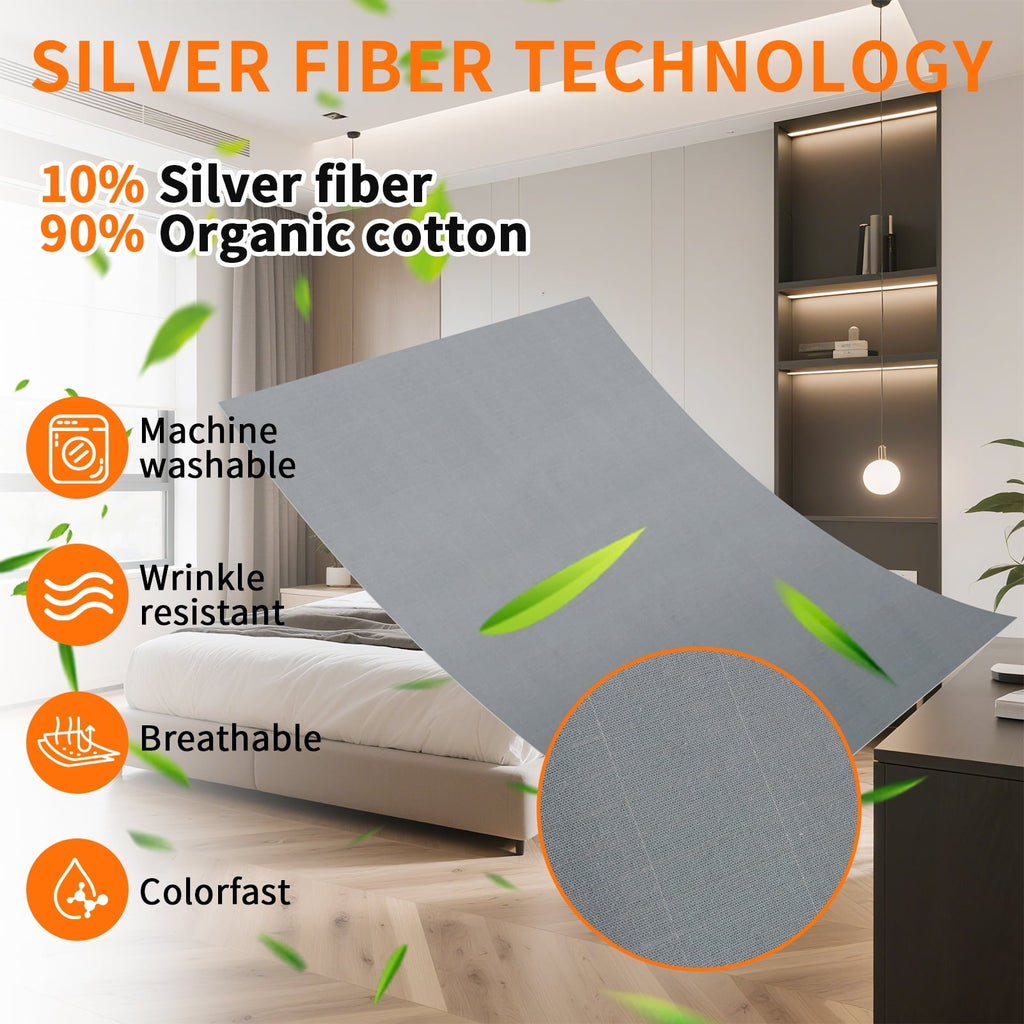 Premium Egyptian Cotton Grounding Sheets for All Mattress Sizes, Grounding Mat for Bed 10% Silver Fiber+90% Organic Cotton Grounding Sheets S... - Luxury Bed Sheet Set with Deep Pockets Detail
