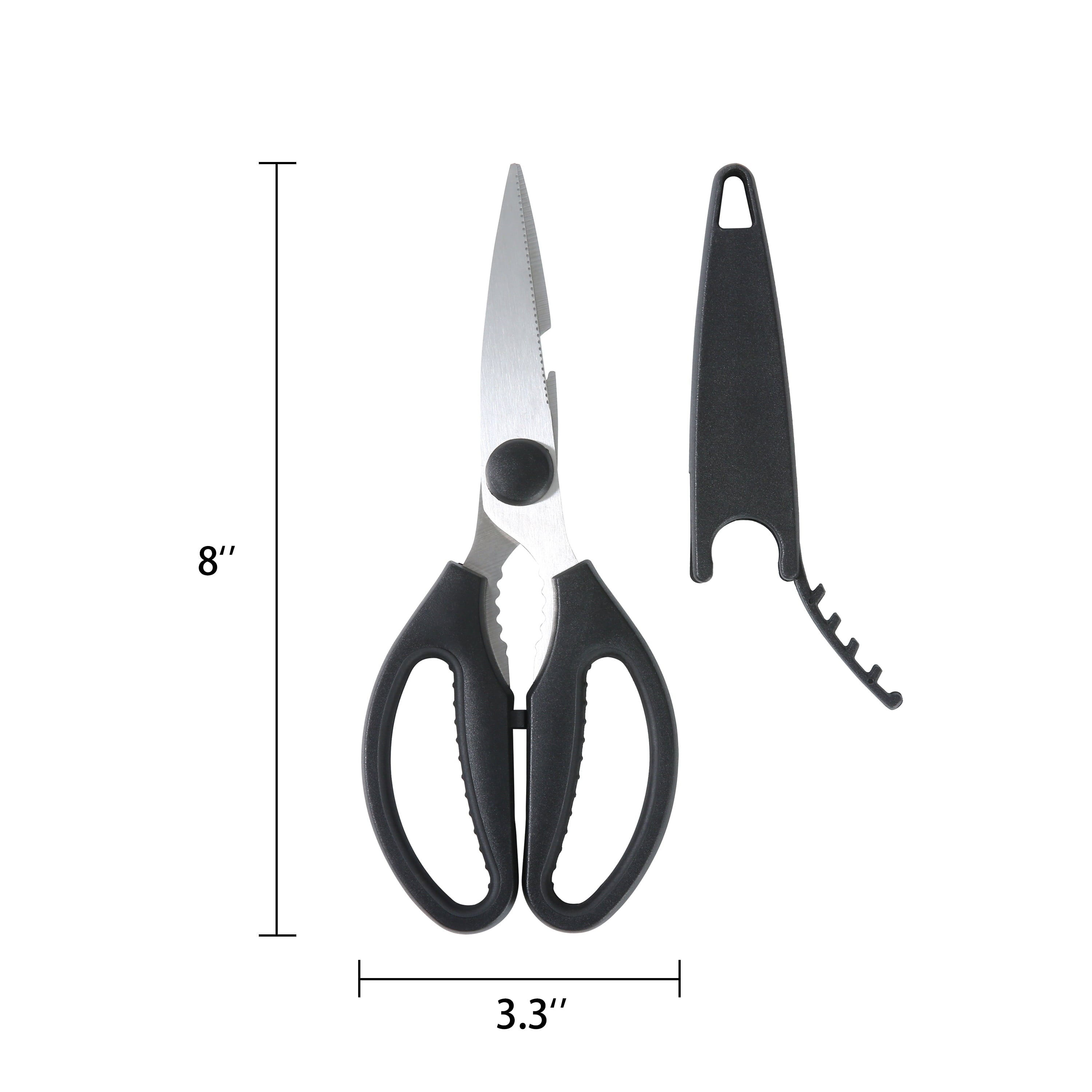 Innovative Stainless Steel Multi-Purpose Kitchen Shears with Grip 1 Each - Kitchen Gadget Tool for Quick Food Prep Detail