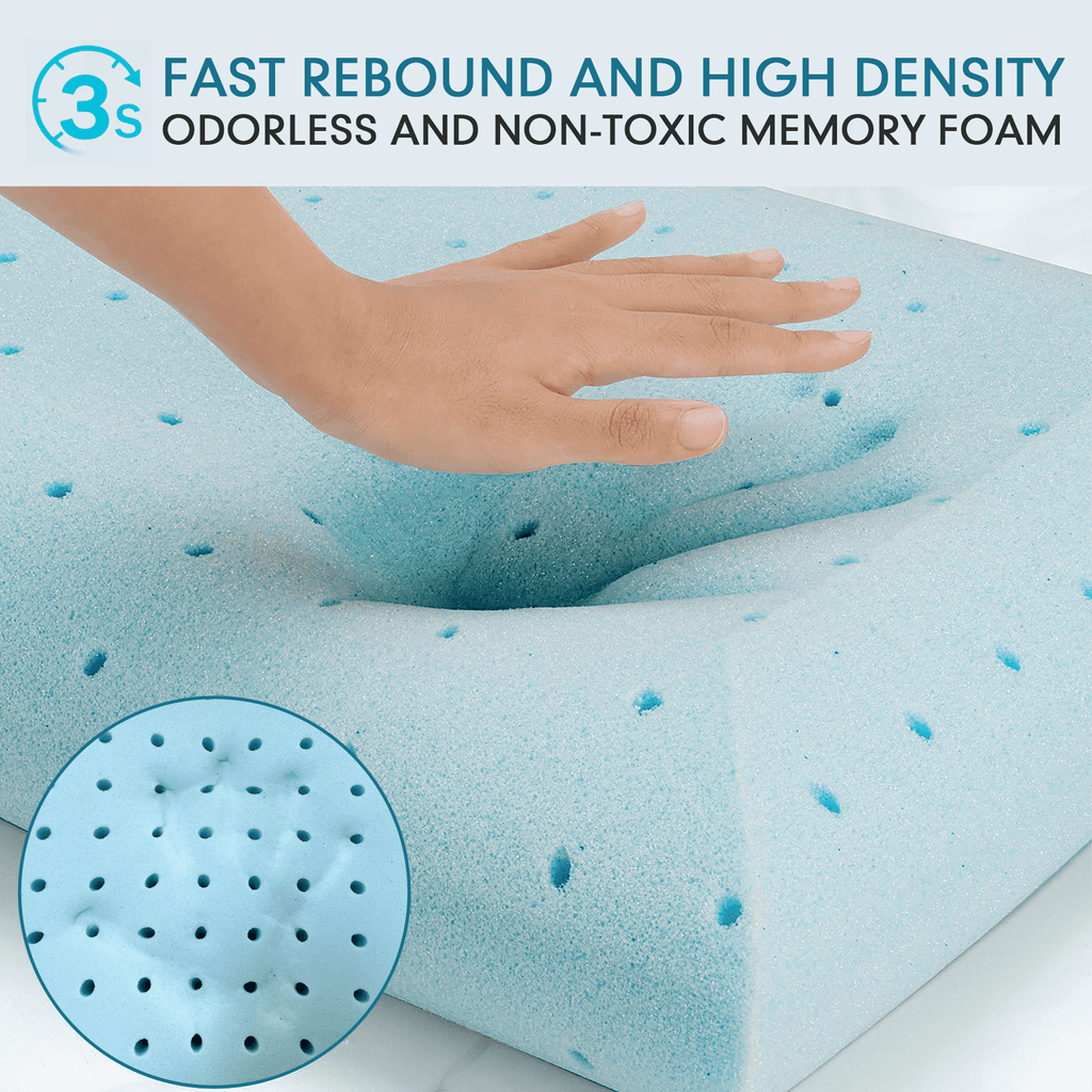 Fluffy Shredded Gel Memory Foam Pillow, Queen Size Bed Pillow, Washable Cover, Cooling, Breathable Neck Pillow for Sleeping - Hotel Quality Plush Sleeping Pillows Detail