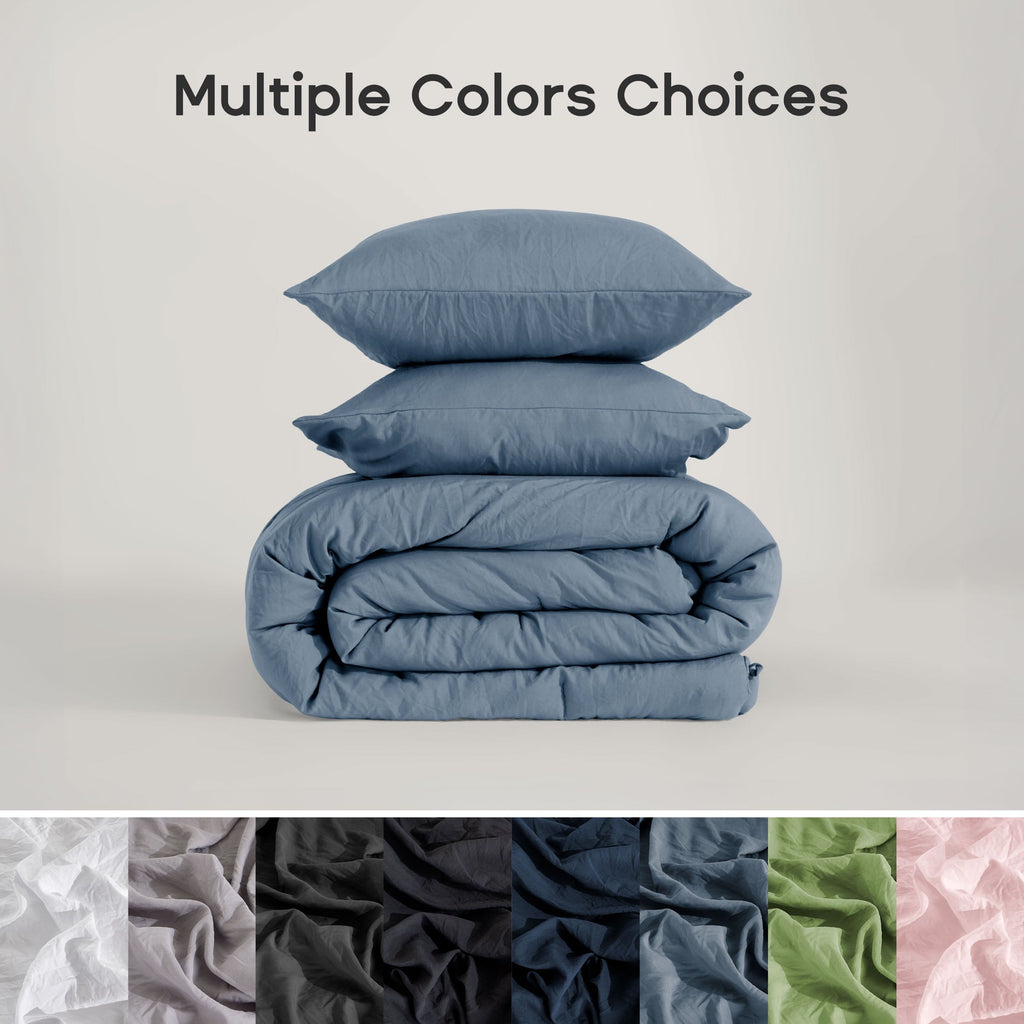 Hypoallergenic Cloud Washed Comforter Sets Queen 3 Piece, Soft and Cozy, Fluffy Microfiber Fill, Washed Textured Wrinkled Design (Flint St... - Cloud-Like Soft Lightweight Bed Comforter Detail