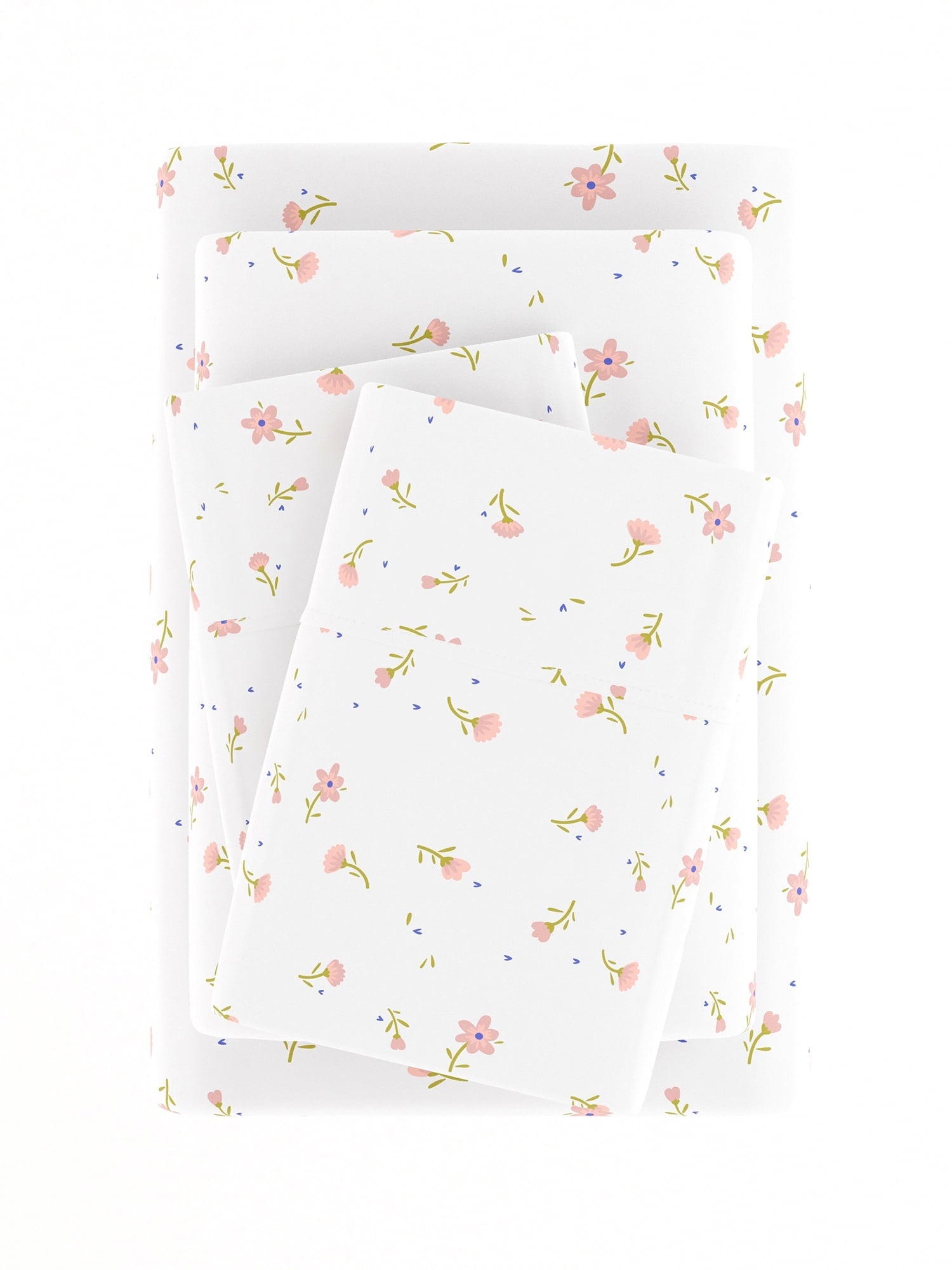 Premium Egyptian Cotton Ultra Soft & Breathable Wrinkle Free Bed Sheets Set - Floral Pink Farmhouse Patterned for Twin Size Bedding - Premium Ultra-Soft Pillowcase Pair for Sleeping Detail