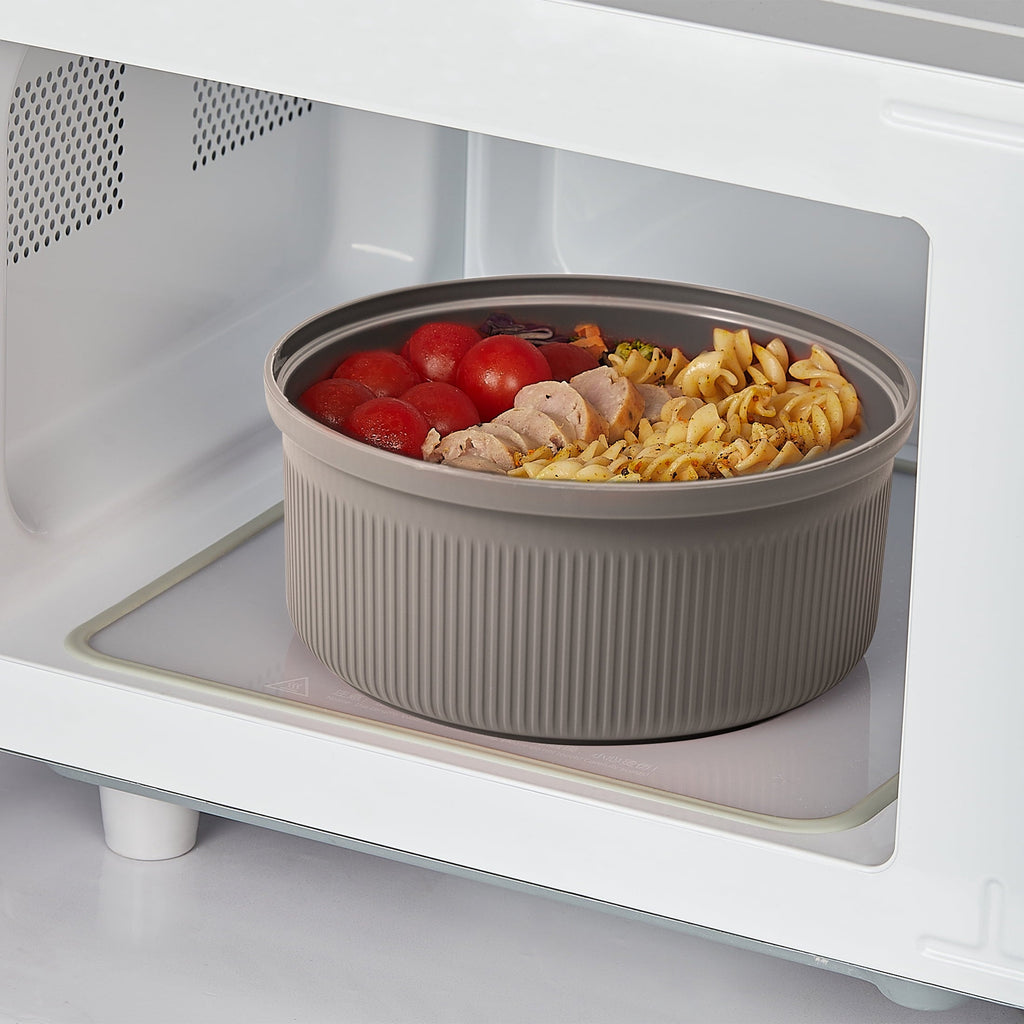 Deliciously Squishy Food Storage Bento Container, Round, Grey, 47oz Capacity, Ideal Use for Workday Meals and Travel - Fun Food Fidget Cookie Squishable Toy Detail
