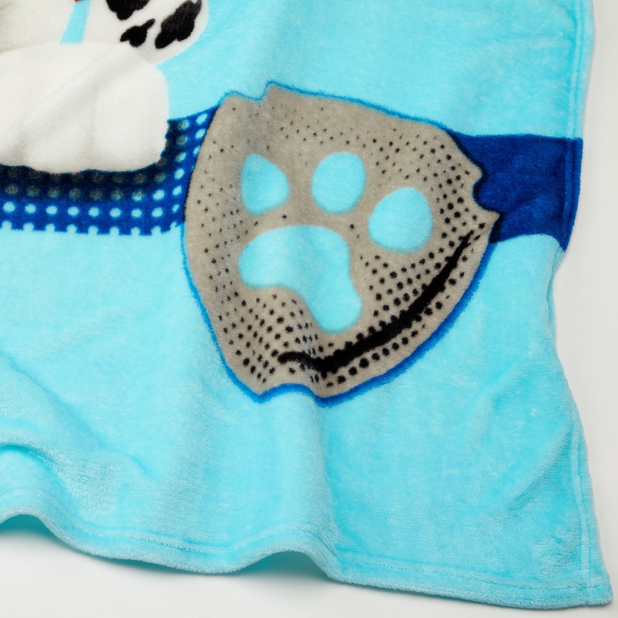 Decorative Knitted Kids Blue Print Fleece Bed Blanket, Twin/Full - Super Soft Reversible Sherpa Flannel Blanket Detail