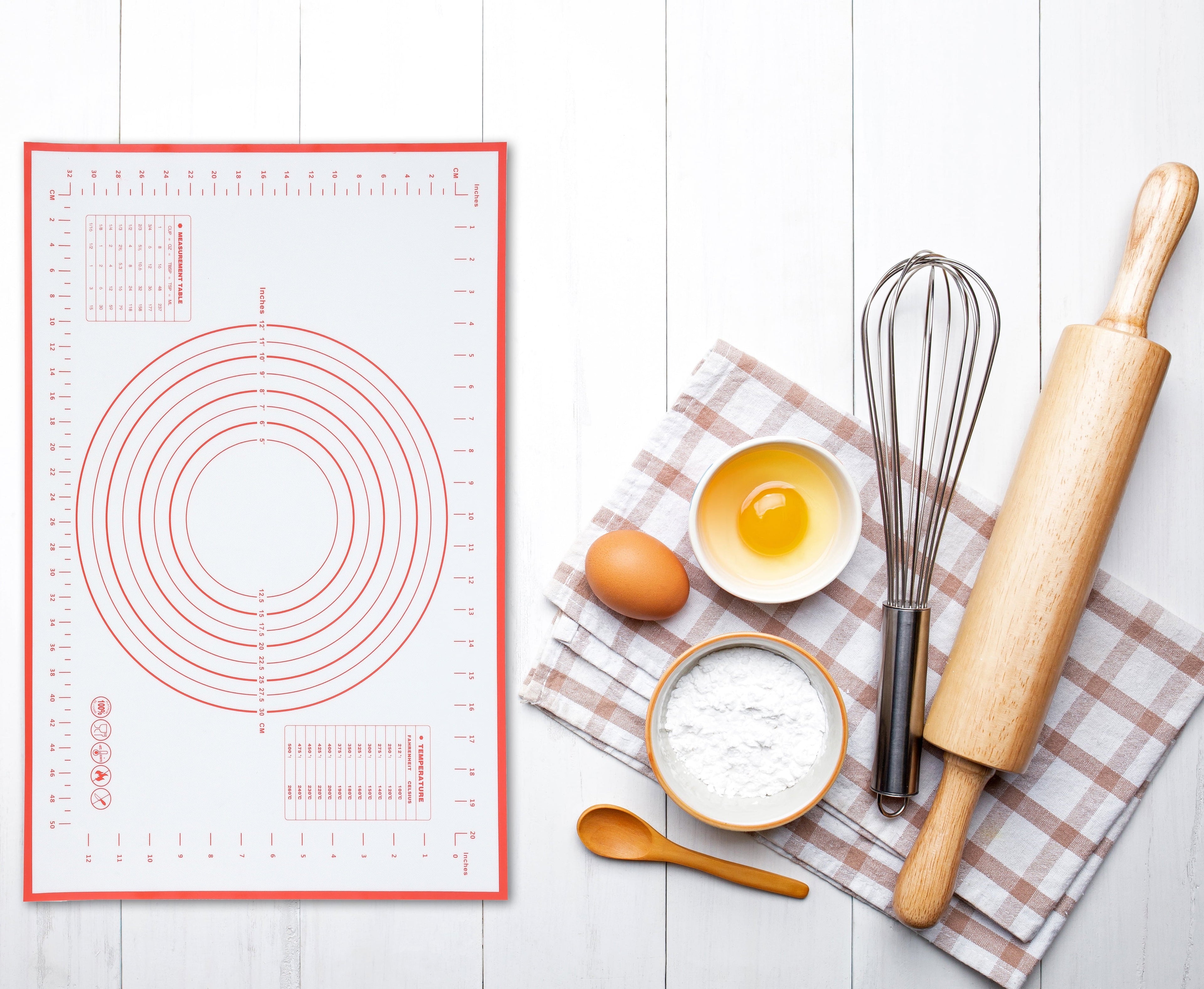 Premium Kitchen Reusable Silicone 24"x 18" Pastry Mat with Measurements - Innovative Kitchen Helper for Modern Cooking Detail