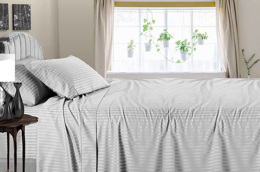 Premium Egyptian Cotton 4 Piece 100% Egyptian Cotton Bed Sheets Set - Luxury Soft & Sheets - Deep Pocket of 16" Inch - Hotel Style Silky Bedd... - Premium Ultra-Soft Pillowcase Pair for Sleeping Detail