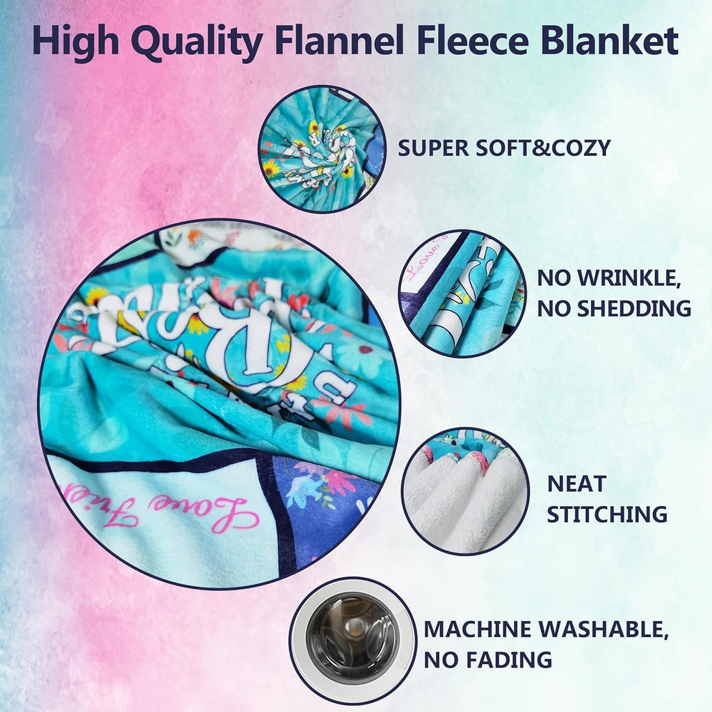 Reversible Sherpa Sister Gifts Blanket for Birthday, Mother's Day, Christmas - Big Sister Gift Ideas - Cozy Fleece Throw Blanket for Couch & Bed Detail