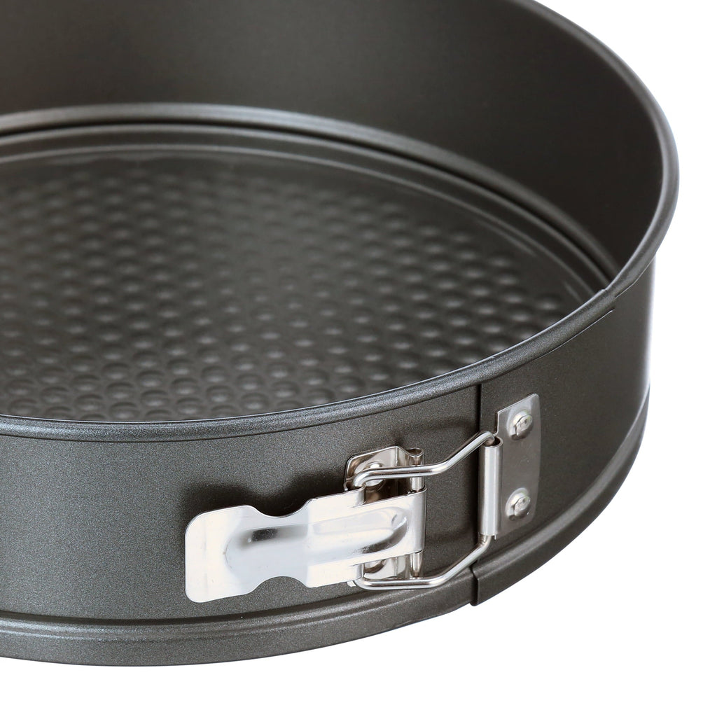 Time-Saving 8", 9", 10" Round Nonstick Carbon Steel Springform Cake Pans, Gray, Set of 3 - Kitchen Gadget Tool for Quick Food Prep Detail