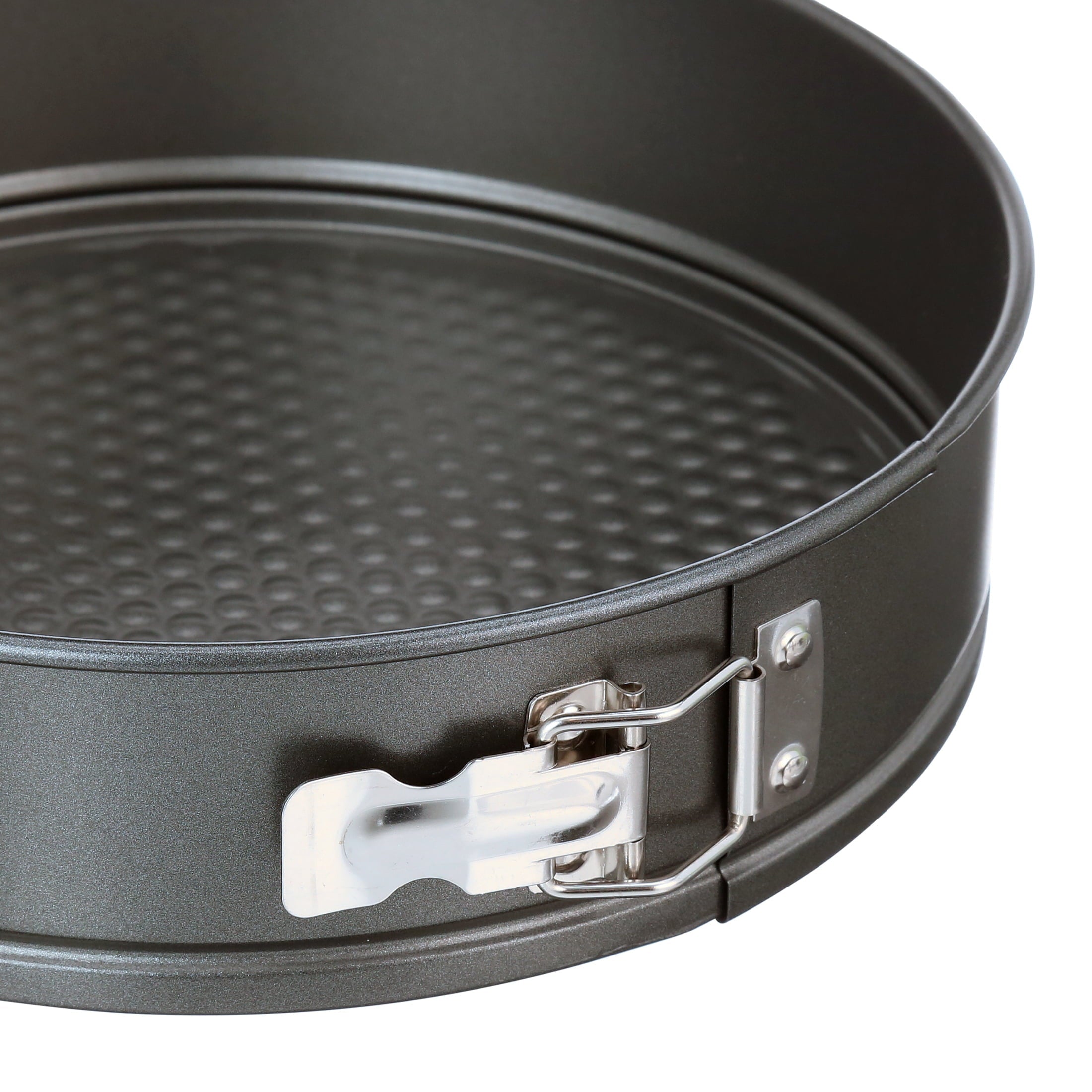 Time-Saving 8", 9", 10" Round Nonstick Carbon Steel Springform Cake Pans, Gray, Set of 3 - Kitchen Gadget Tool for Quick Food Prep Detail