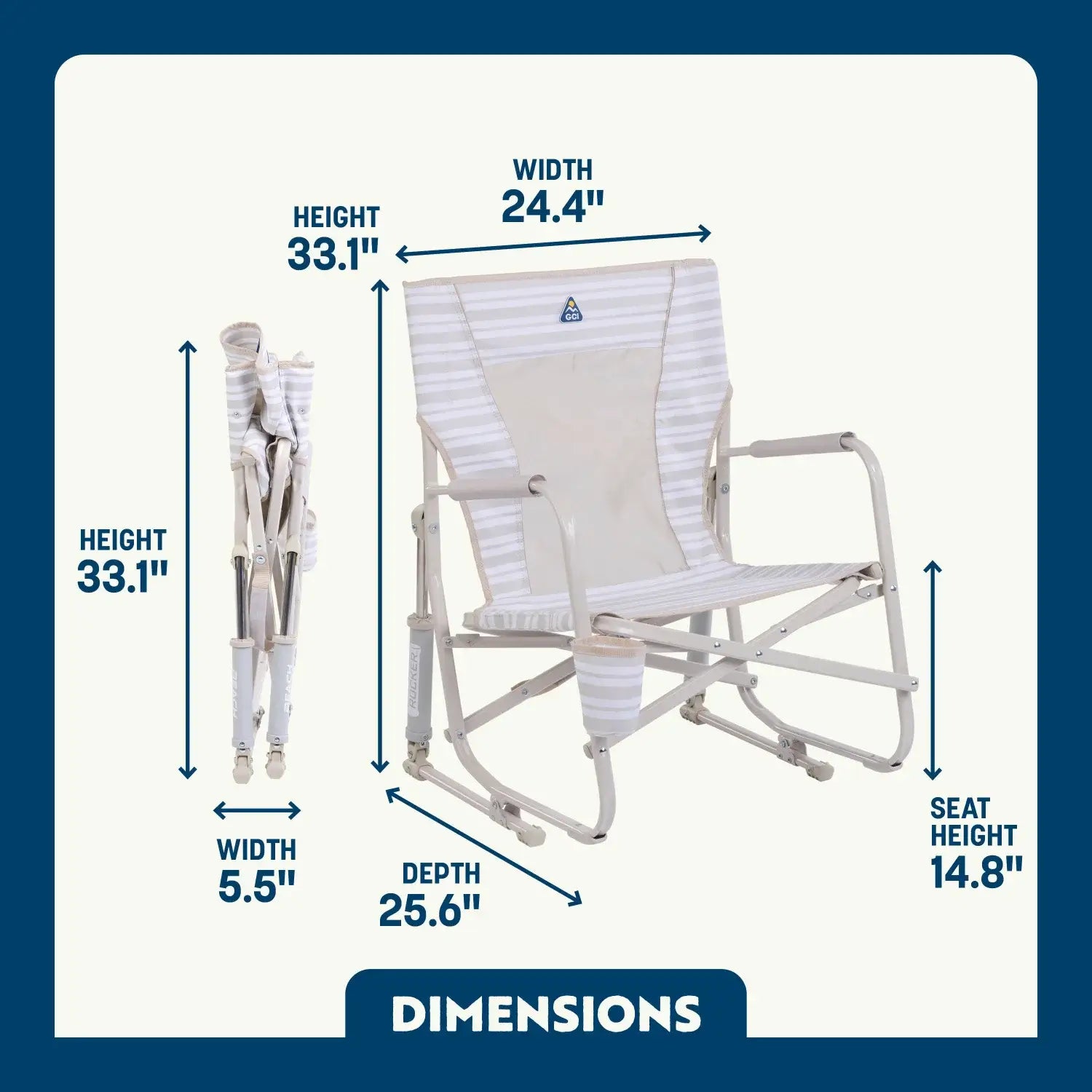 Heavy-Duty Freestyle Beach Rocker - Choice 712 - Patented Spring-Action Rocking Chair for Camping Detail
