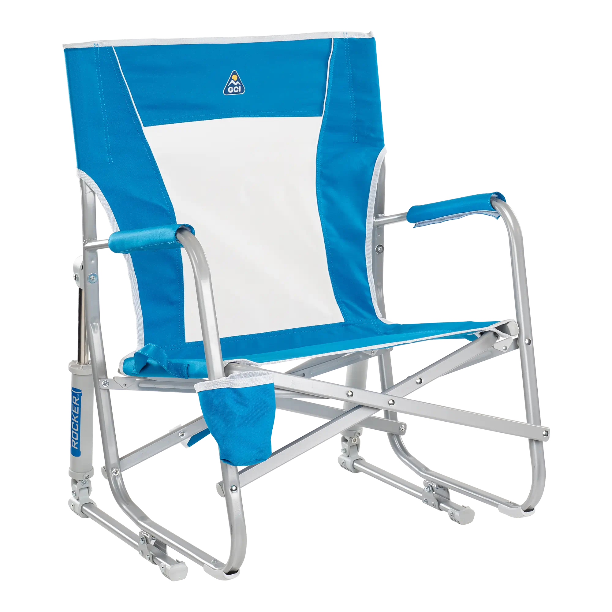 Heavy-Duty Freestyle Beach Rocker - Choice 712 - Patented Spring-Action Rocking Chair for Camping - Saybrook Blue