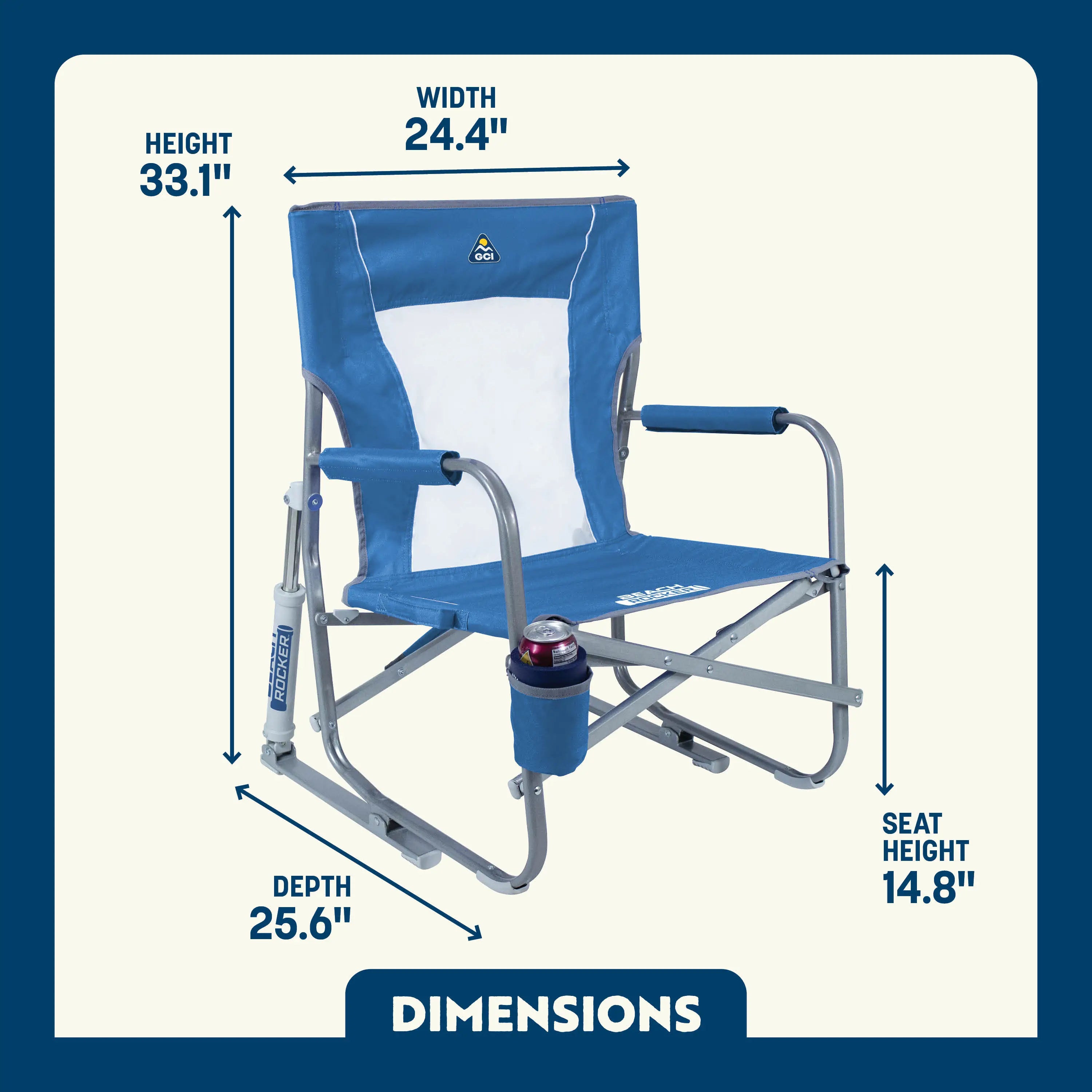 Heavy-Duty Freestyle Beach Rocker - Choice 712 - Patented Spring-Action Rocking Chair for Camping Detail