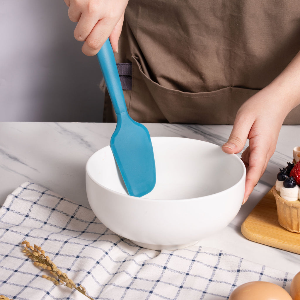 Durable Steel Silicone Food- Grade Blue 10.55" L Kitchen Spatula - Multi-Purpose Hand Tool for Daily Meal Prep Detail