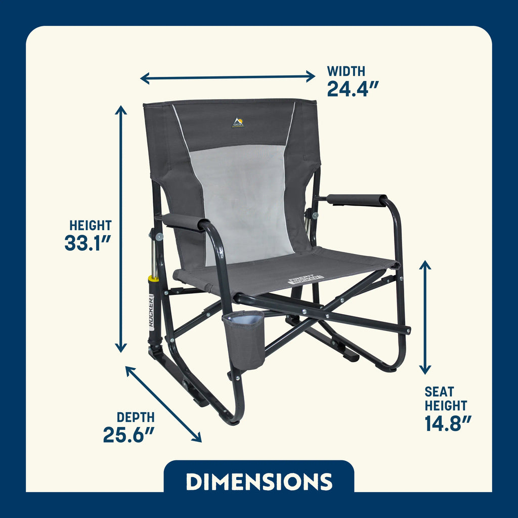 Luxury Camp FirePit Rocker - Choice 737 - RoadTrip Rocker Smooth Motion Camp Chair Detail