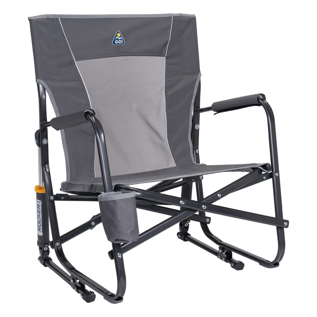 Luxury Camp FirePit Rocker - Choice 737 - RoadTrip Rocker Smooth Motion Camp Chair - Pewter