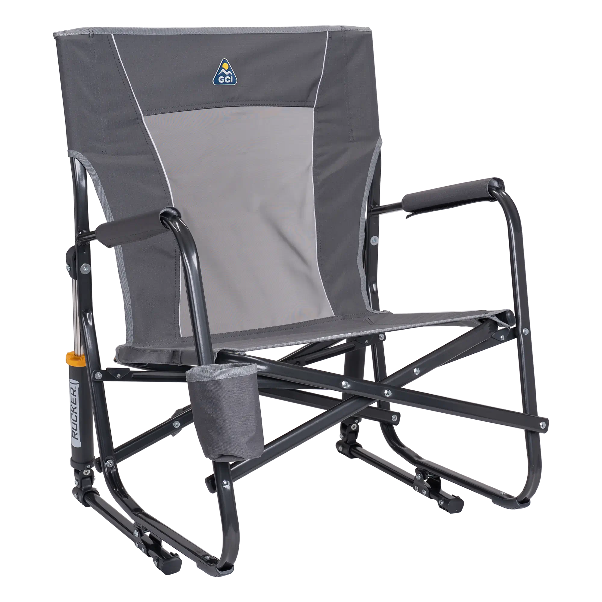 Luxury Camp FirePit Rocker - Choice 737 - RoadTrip Rocker Smooth Motion Camp Chair - Pewter