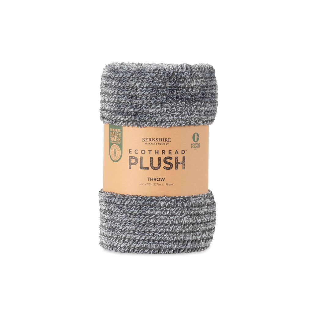 Decorative Knitted Plush Textured Heathered Soft Oversized Throw Blanket, Gray - Cozy Fleece Throw Blanket for Couch & Bed Detail