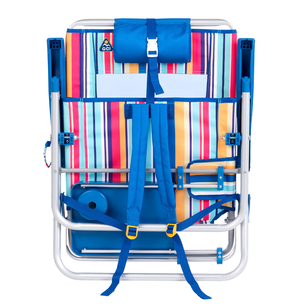 Low-Profile Big Surf with Slide Table - Choice 334 - Multi-Position Outdoor Beach Chair with Pillow Detail