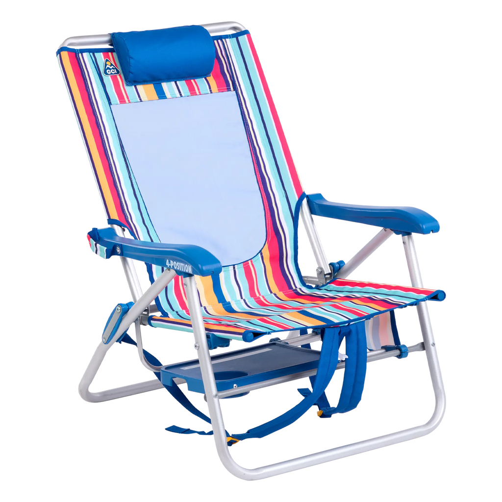 Low-Profile Big Surf with Slide Table - Choice 334 - Multi-Position Outdoor Beach Chair with Pillow Detail