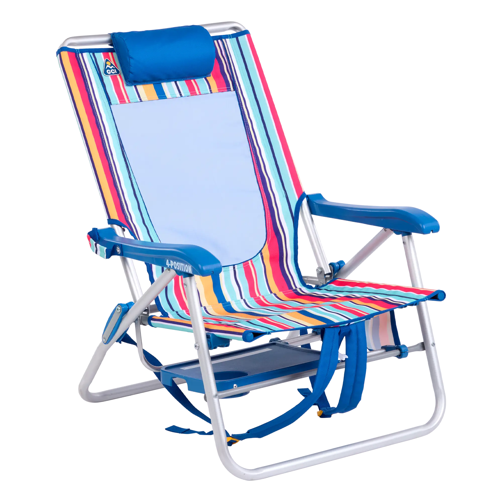 Low-Profile Big Surf with Slide Table - Choice 334 - Multi-Position Outdoor Beach Chair with Pillow Detail