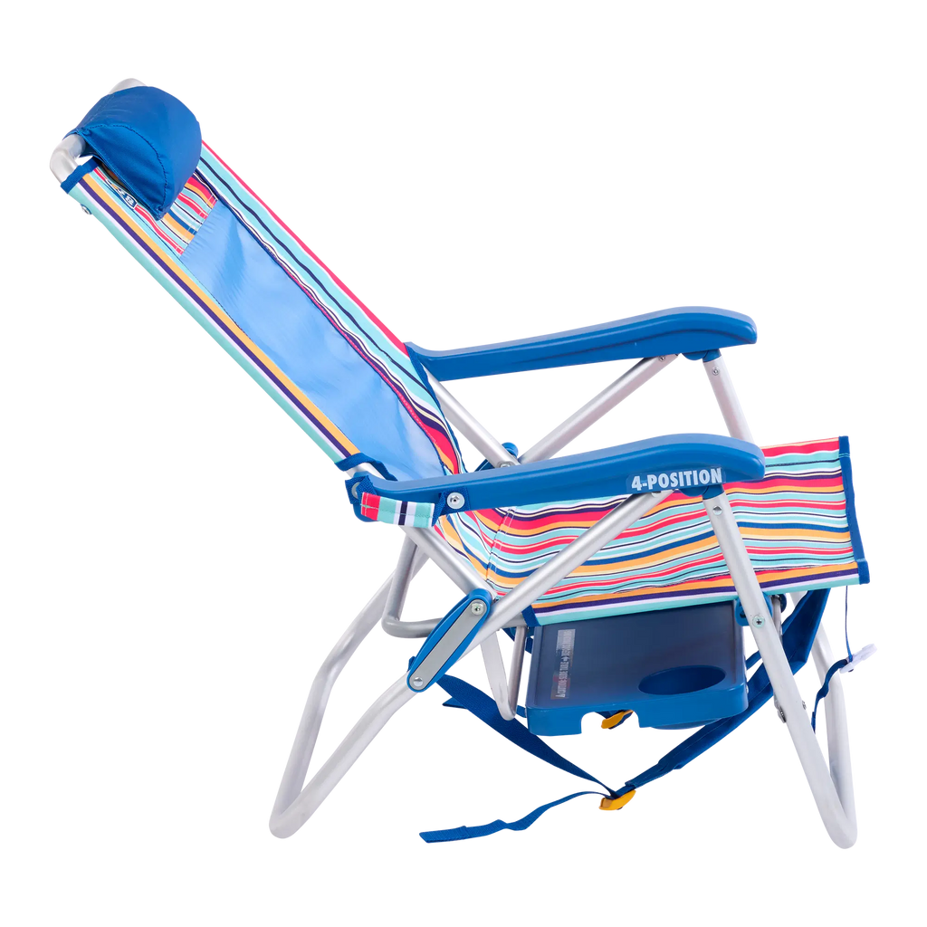 Low-Profile Big Surf with Slide Table - Choice 334 - Multi-Position Outdoor Beach Chair with Pillow Detail