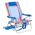 Low-Profile Big Surf with Slide Table - Choice 334 - Multi-Position Outdoor Beach Chair with Pillow - Multi Stripe