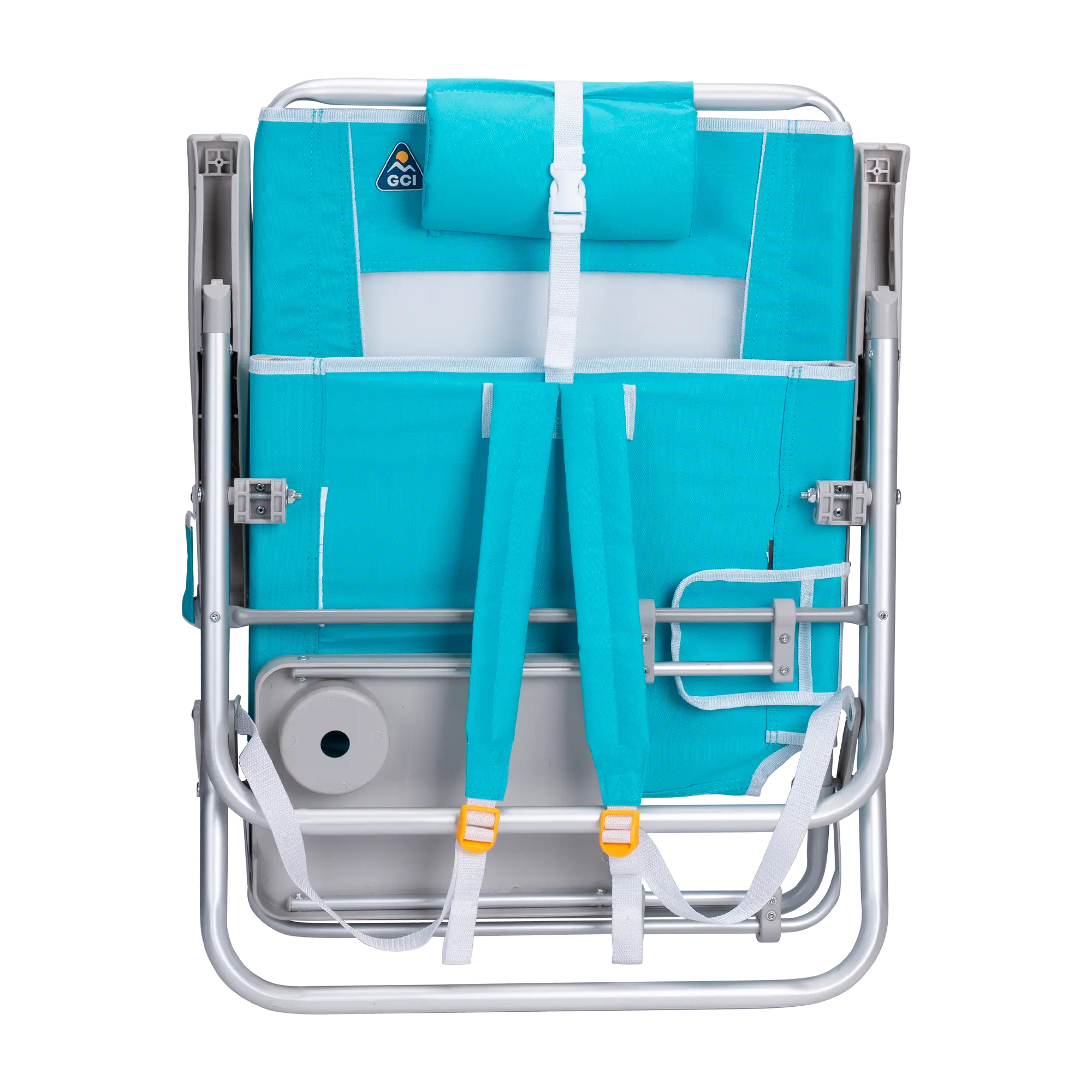 Low-Profile Big Surf with Slide Table - Choice 334 - Multi-Position Outdoor Beach Chair with Pillow Detail