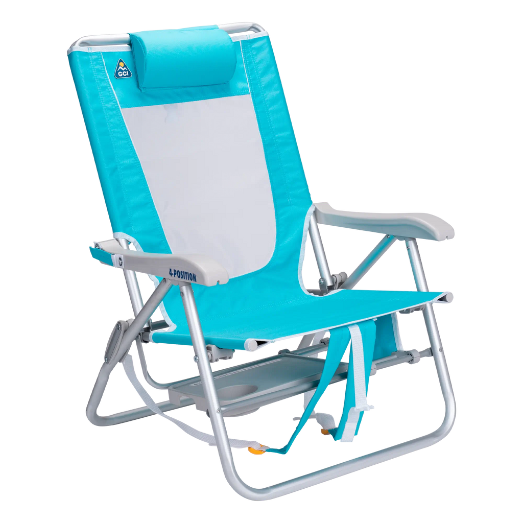 Low-Profile Big Surf with Slide Table - Choice 334 - Multi-Position Outdoor Beach Chair with Pillow Detail
