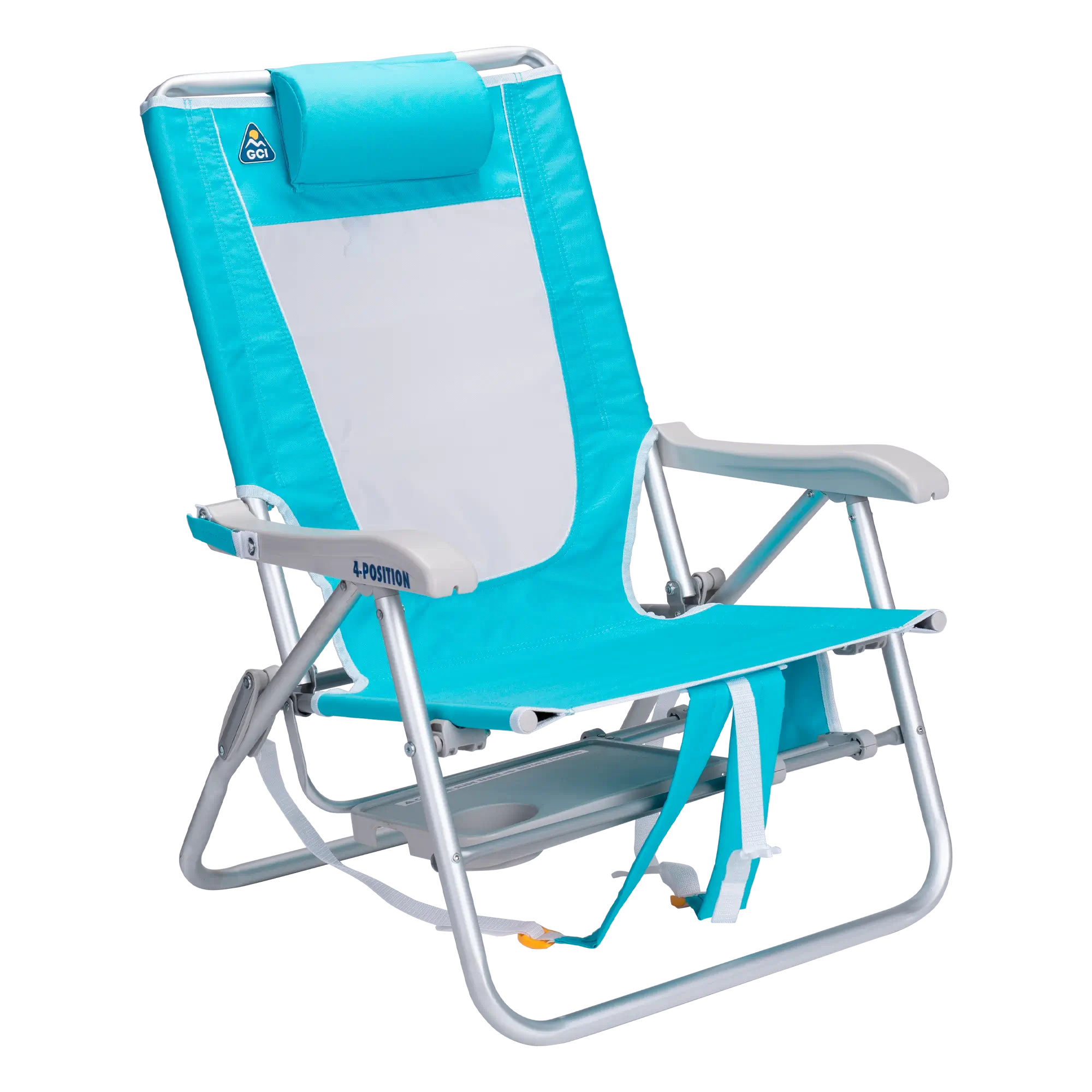 Low-Profile Big Surf with Slide Table - Choice 334 - Multi-Position Outdoor Beach Chair with Pillow Detail