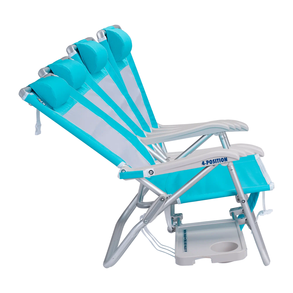Low-Profile Big Surf with Slide Table - Choice 334 - Multi-Position Outdoor Beach Chair with Pillow Detail