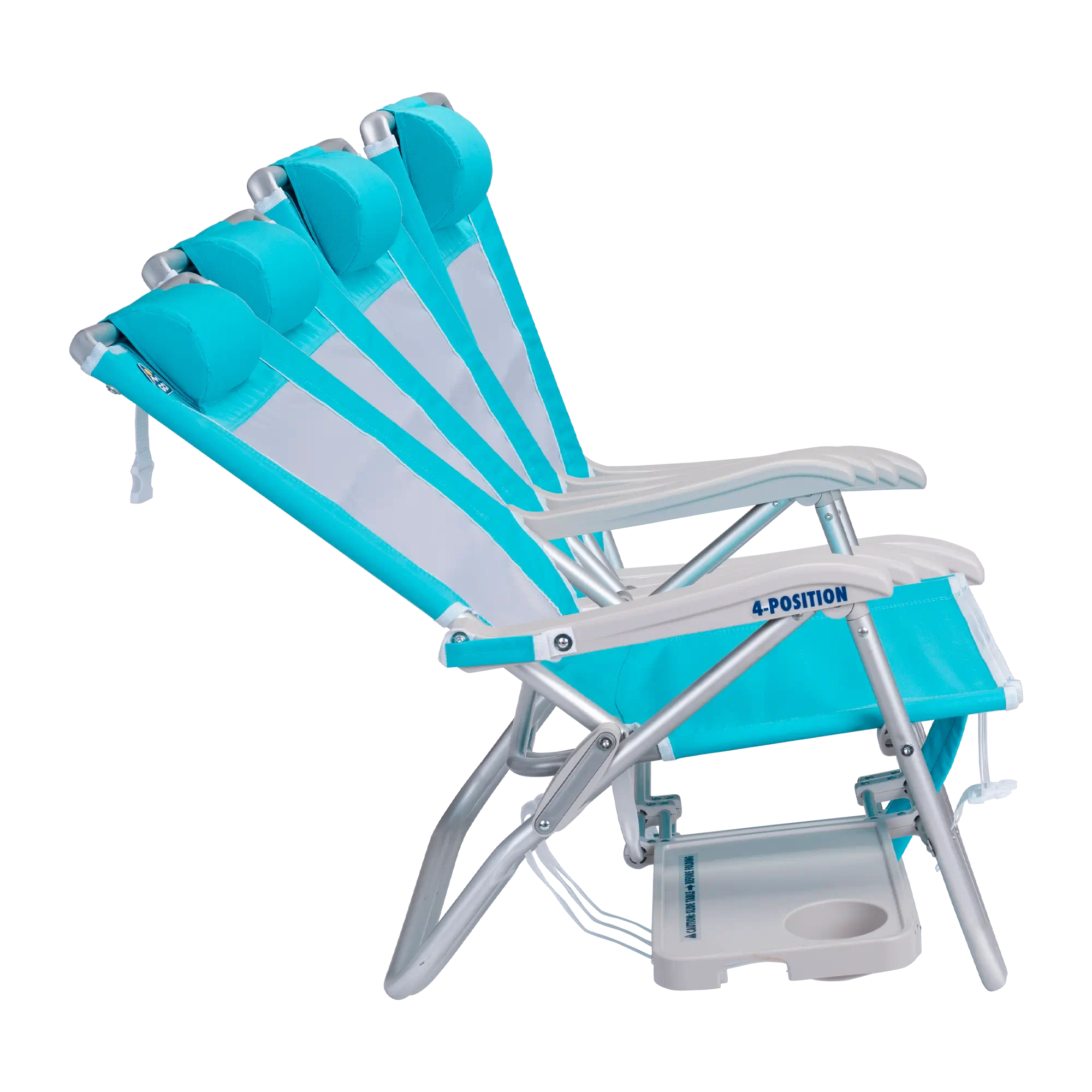 Low-Profile Big Surf with Slide Table - Choice 334 - Multi-Position Outdoor Beach Chair with Pillow Detail