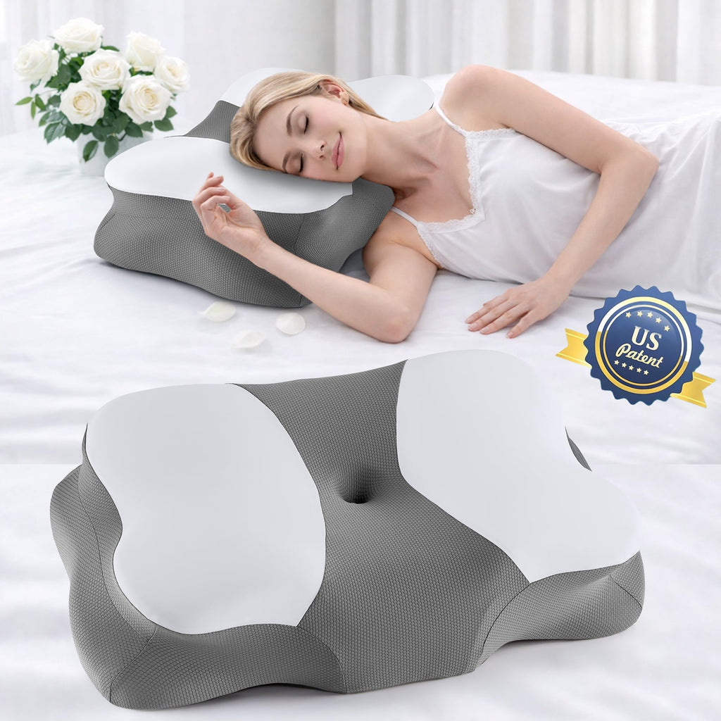 Decorative Plump Memory Foam Cervical Pillow for Sleeping Support - Orthopedic Bed Pillow for Neck, Shoulder Pain Relief, Adults, Side... - Decorative Throw Pillow Cushion for Sofa & Bed Detail