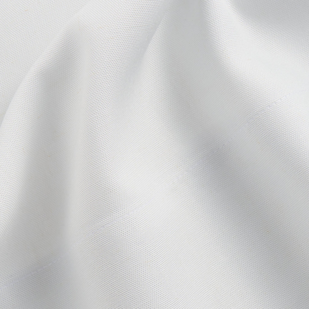 Premium Egyptian Cotton 4-Piece White Lyocell & Linen Blend Percale Bed Sheet Set, Queen - Breathable Egyptian Cotton Flat & Fitted Sheets Detail