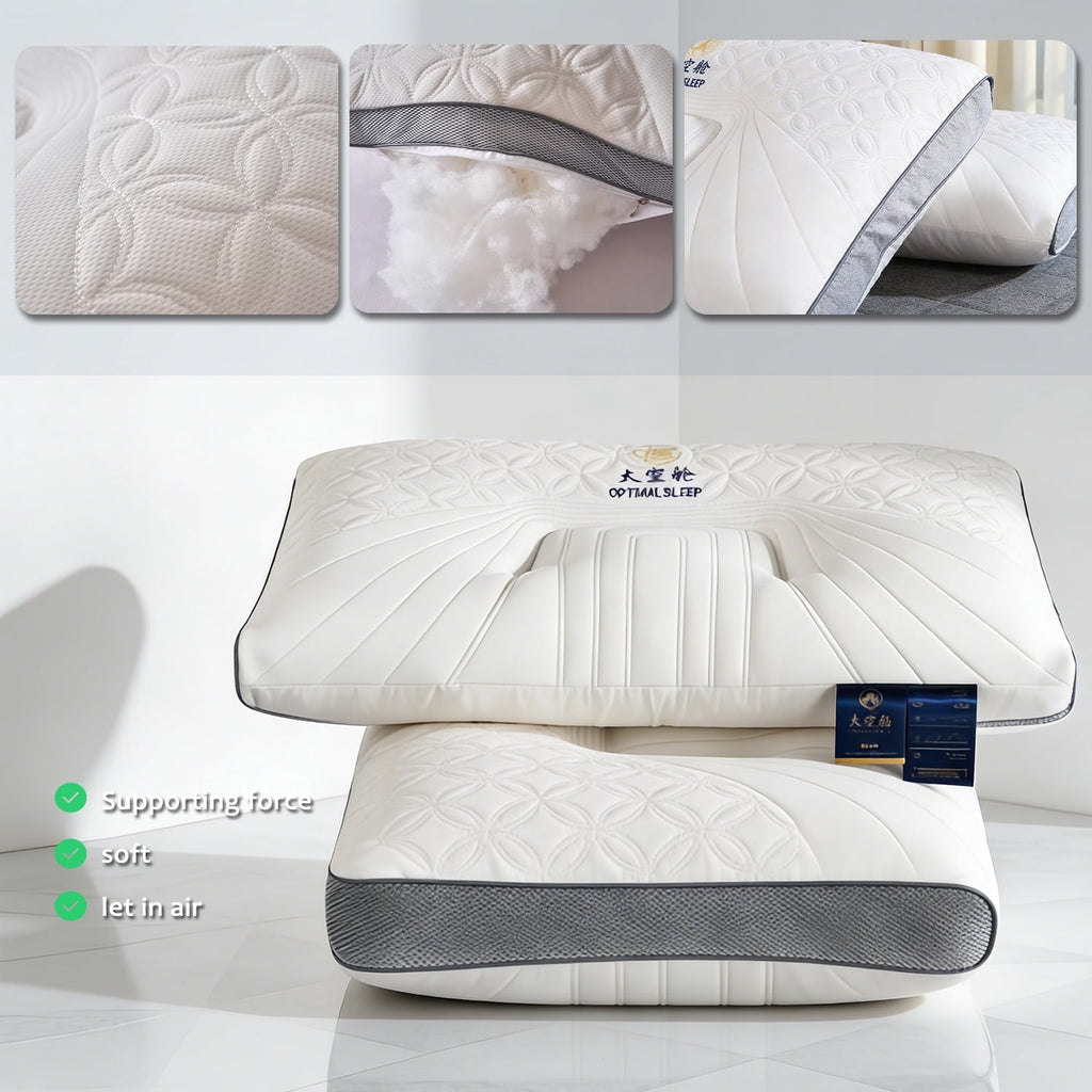 Fluffy Shredded 2-Pack Space Capsule Bed Pillow (29.13" x 18.9") - Plush and Supportive - Ergonomic Memory Foam Pillow for Neck Pain Support Detail