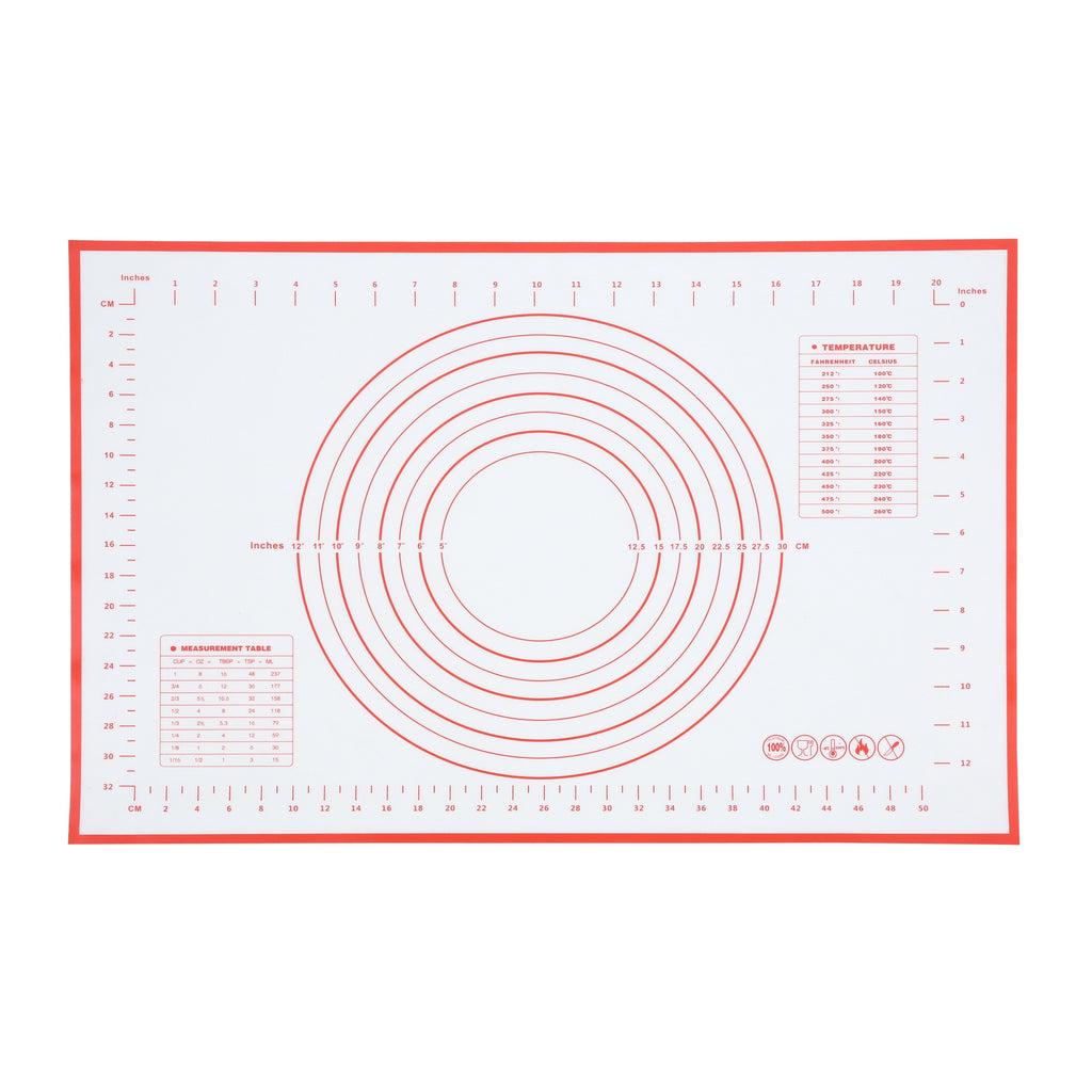 Premium Kitchen Reusable Silicone 24"x 18" Pastry Mat with Measurements - Innovative Kitchen Helper for Modern Cooking Detail