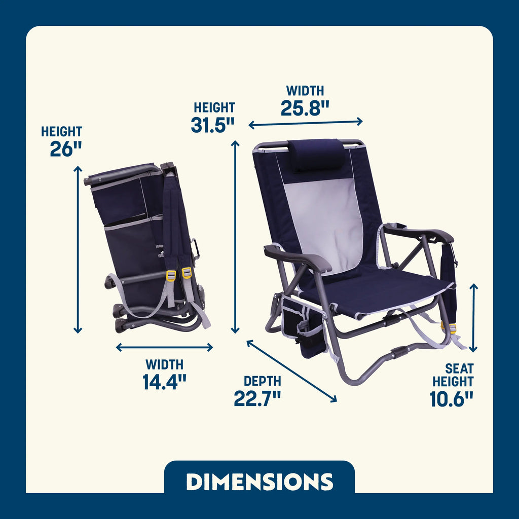Space-Saving Pico Bi-Fold Slim Event Chair - Choice 334 - Ultra-Lightweight Telescoping PackSeat Travel Stool Detail