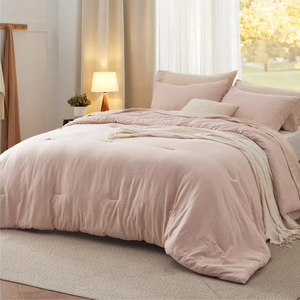 Heavyweight Warmth 2 Pieces Twin Comforter Bedding Set, Pink Comforter Set for All Seasons, 1 Lightweight Prewashed Comforter and 1 Pill... - Hypoallergenic Ultra-Fluffy Quilt for Winter Detail