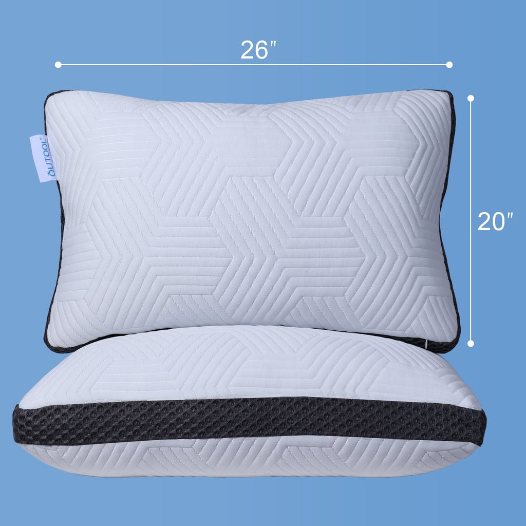 Hotel Collection Soft Bed Pillow, Shredded Memory Foam Pillow, Comfortable Sleeping Pillow, Standard Size, Affordable Everyday Use - Decorative Throw Pillow Cushion for Sofa & Bed Detail