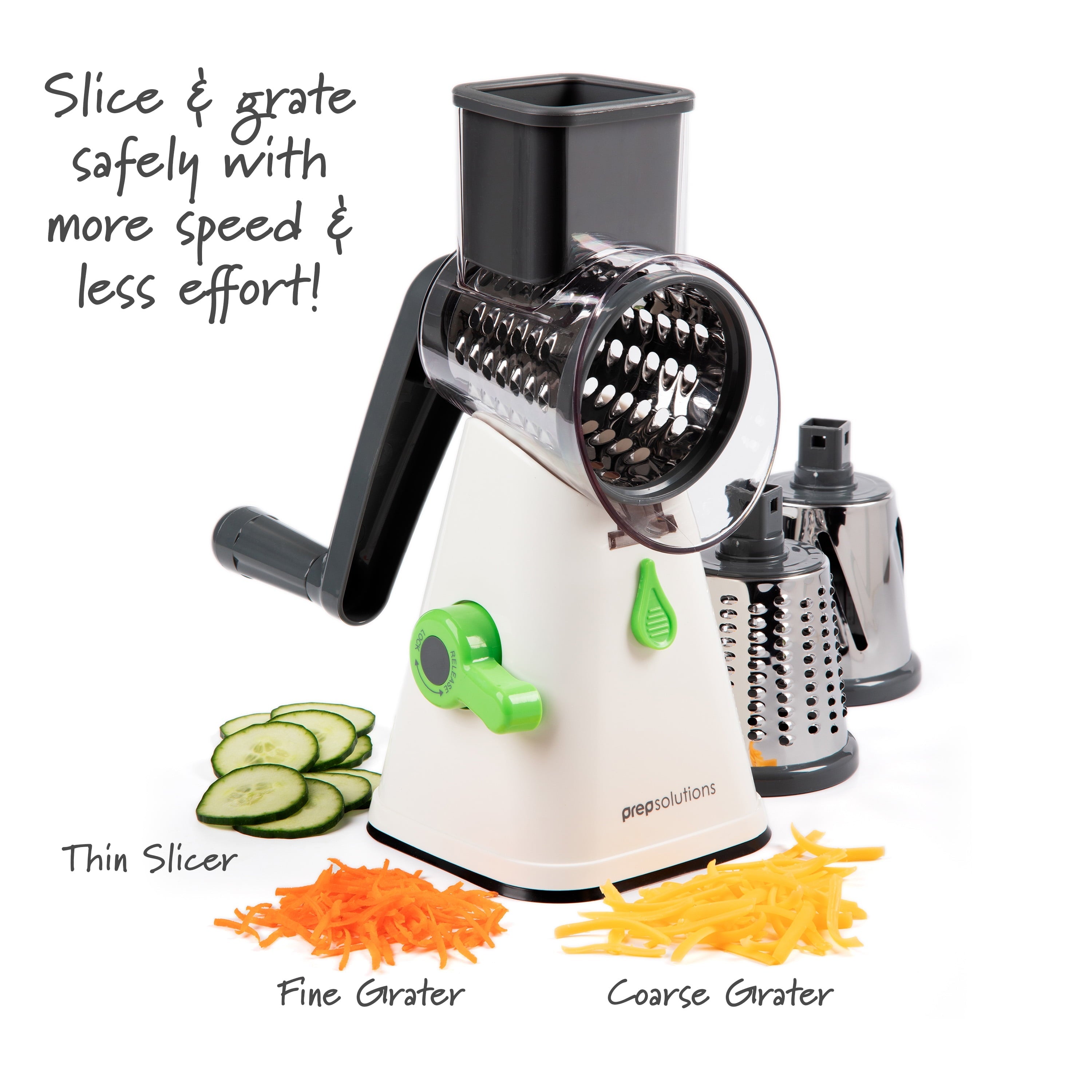 Ergonomic Manual Manual Rotary Grater & Slicer - Innovative Kitchen Helper for Modern Cooking Detail