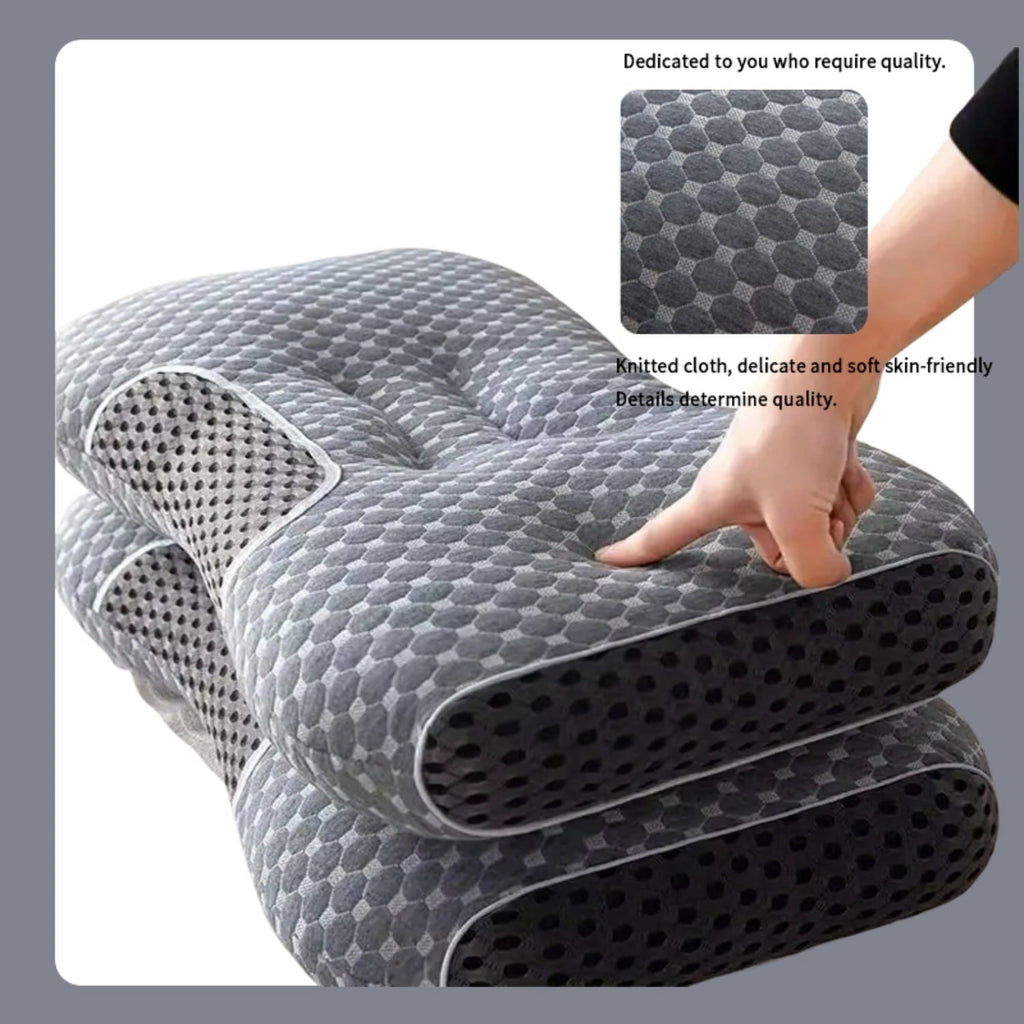 Fluffy Shredded 2-Piece Set - 24"x15" Gray Bed for Back, Side, Stomach Sleepers - Hotel Quality Plush Sleeping Pillows Detail