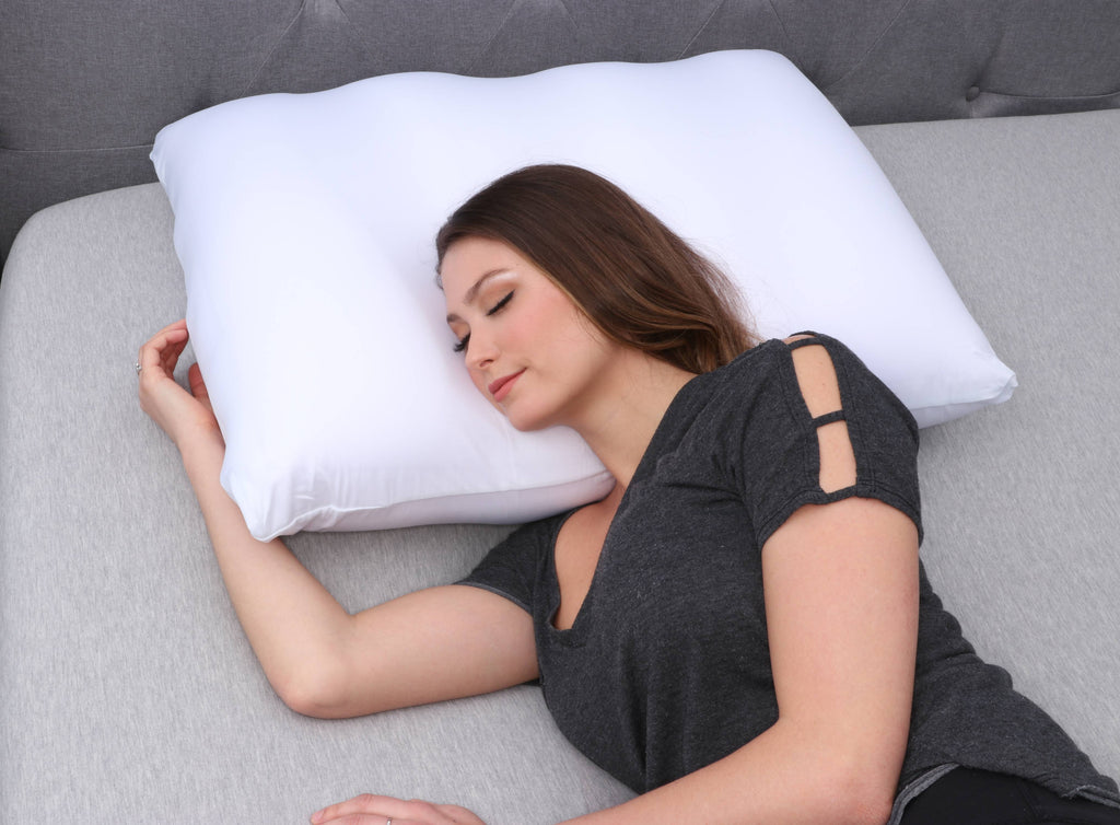 Orthopedic Support Microbead Cloud Pillow Bed, X-Large, White - Hotel Quality Plush Sleeping Pillows Detail