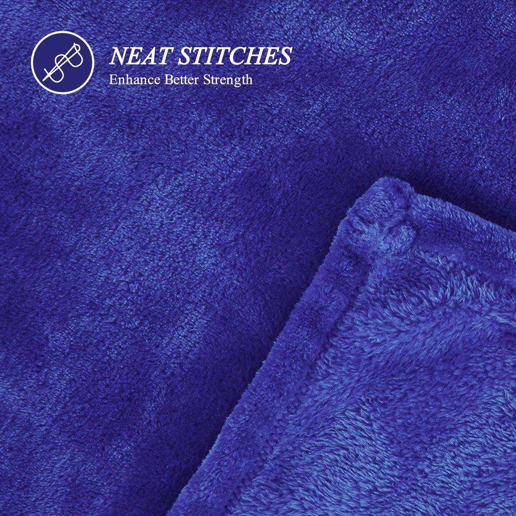 Decorative Knitted Large Navy Fleece Throw Blankets, Throw Size Soft Fuzzy Blanket for Women Men and s, All Season Lightweight Microfibe... - Super Soft Reversible Sherpa Flannel Blanket Detail